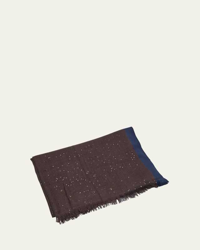 Cashmere & Silk Micro Paillette Colorblock Scarf